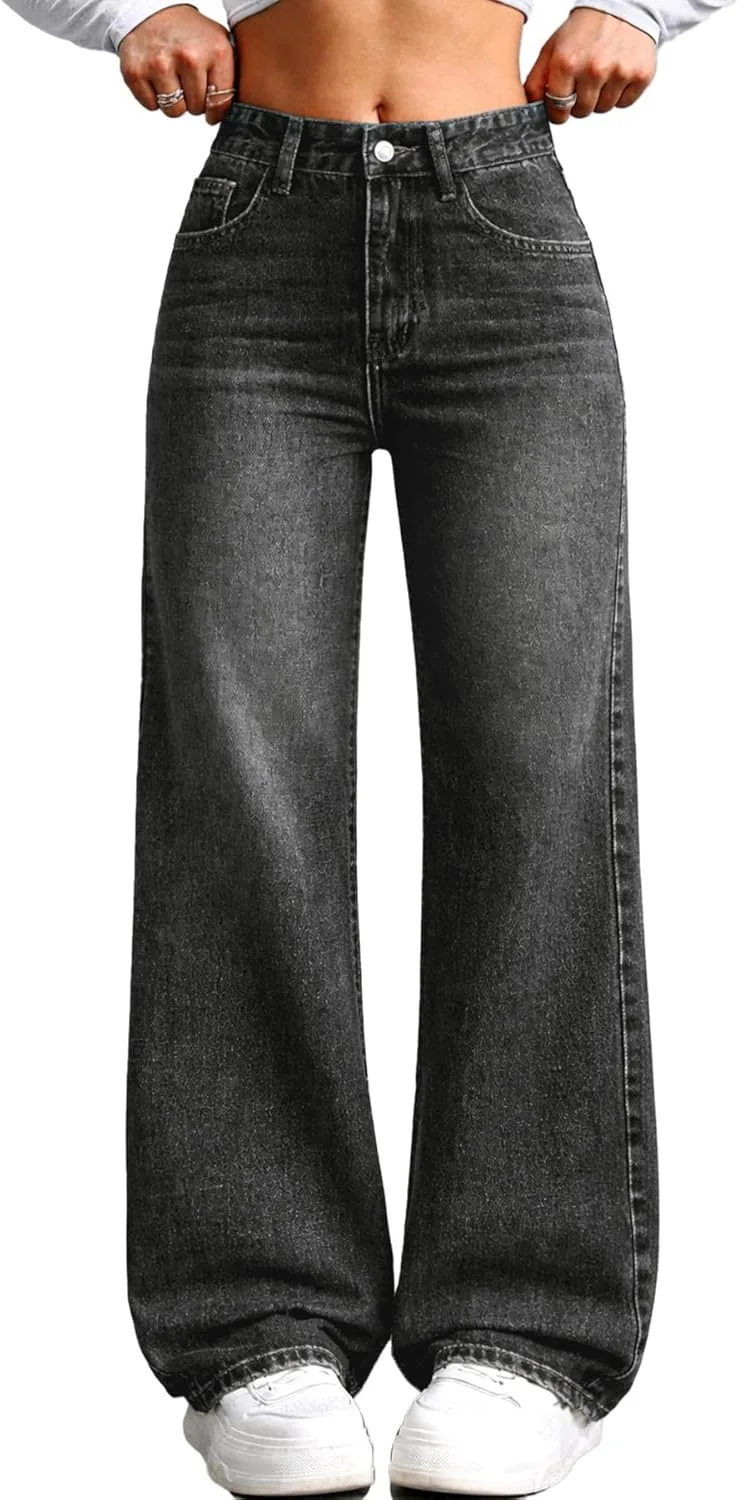 ELLEVEN Женские широкие брюки-багги, высокие джинсы с эффектом растяжки
ELLEVEN Женские широкие брюки-багги, высокие джинсы с эффектом растяжки