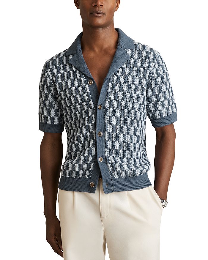 Кубинская рубашка Regular Fit с геометрическим узором REISS, синий
Кубинская рубашка Regular Fit с геометрическим узором REISS, синий