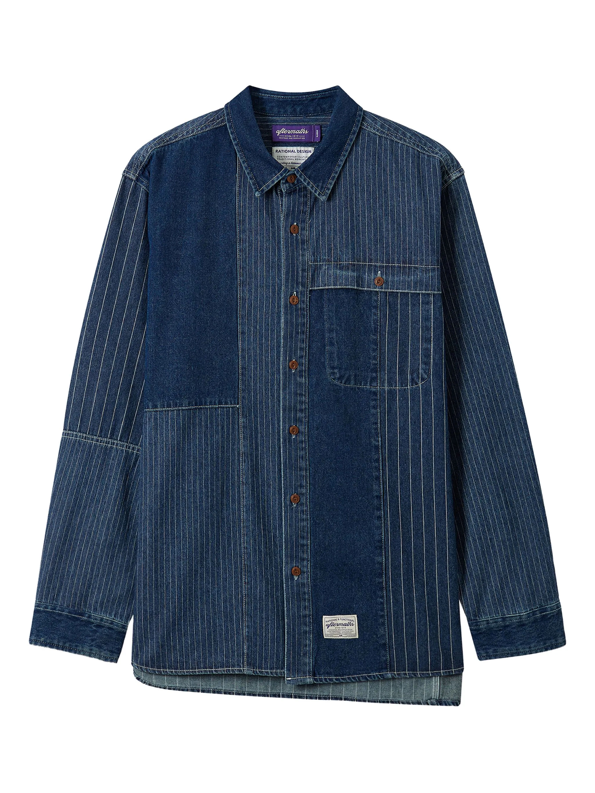 Джинсовая рубашка в тонкую полоску Aftermaths, синий
Джинсовая рубашка в тонкую полоску Aftermaths, синий
