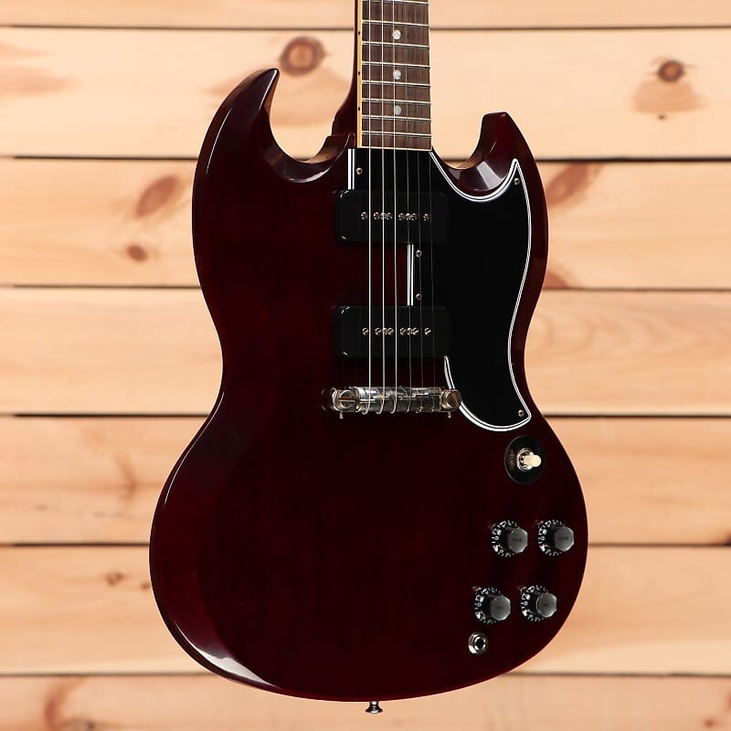 Электрогитара Gibson 1963 SG Special Reissue - Cherry Red - 301943 - PLEK'd 
Электрогитара Gibson 1963 SG Special Reissue - Cherry Red - 301943 - PLEK'd