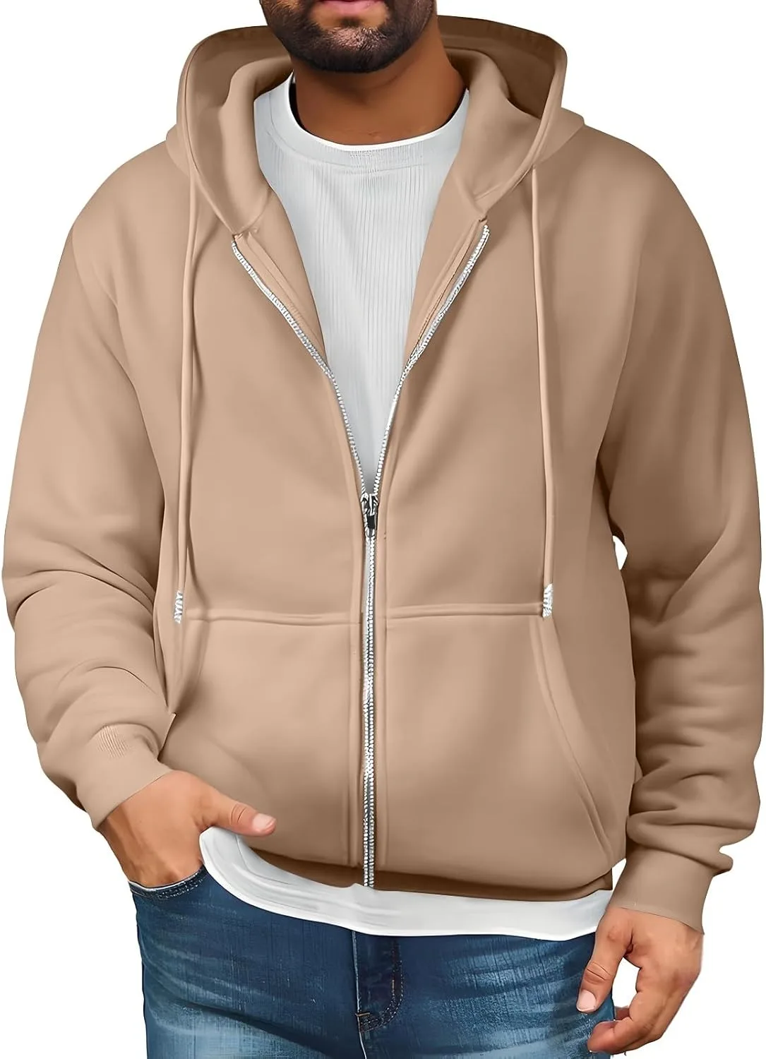 GOFULY Zip Up Hoodie Men, стильный флисовый свитшот Plus Size, с капюшоном и карманами
GOFULY Zip Up Hoodie Men, стильный флисовый свитшот Plus Size, с капюшоном и карманами