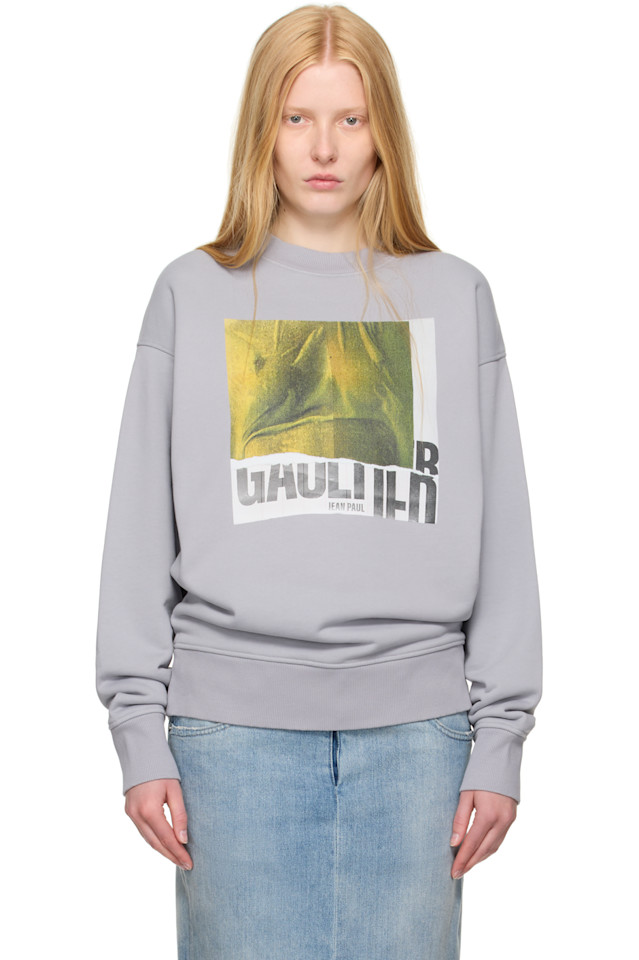 эксклюзивный серый хлопковый свитшот с водяным принтом Ssense Jean Paul Gaultier, серый
эксклюзивный серый хлопковый свитшот с водяным принтом Ssense Jean Paul Gaultier, серый