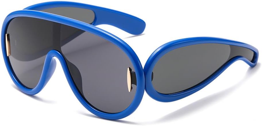 Спортивные панк-очки, большие солнцезащитные очки в стиле стимпанк, женские и мужские, с индивидуальным дизайном, очки-маска с защитой от УФ-излучения UV400 HYYZZC, Blue Black
Спортивные панк-очки, большие солнцезащитные очки в стиле стимпанк, женские и мужские, с индивидуальным дизайном, очки-маска с защитой от УФ-излучения UV400 HYYZZC, Blue Black