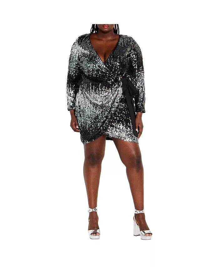 Неотразимое женское платье-халат CITY CHIC, мультиколор 
Неотразимое женское платье-халат CITY CHIC, мультиколор