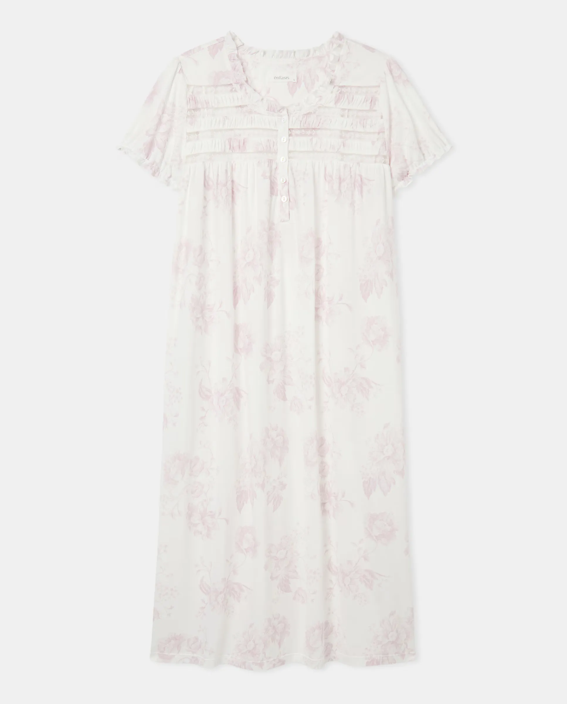Ночная сорочка с запахом и цветочным принтом Énfasis, белый 
Ночная сорочка с запахом и цветочным принтом Énfasis, белый