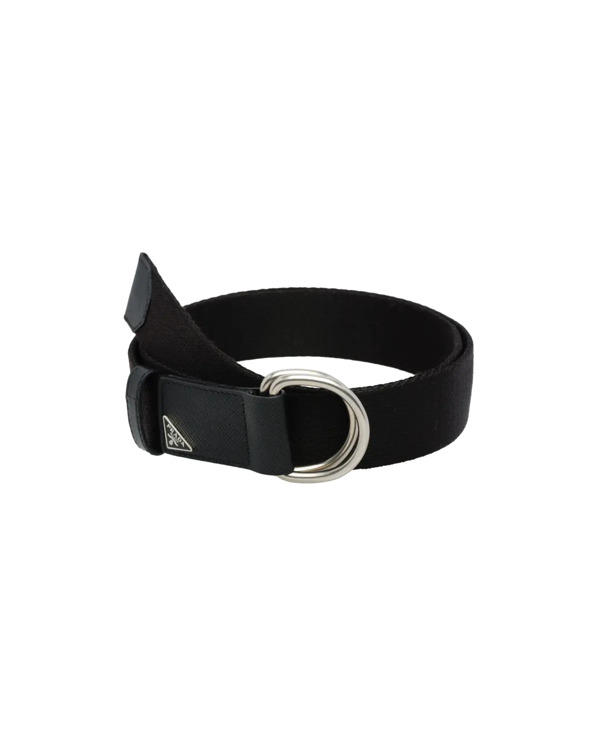 Плетеный ремень из переработанного нейлона Prada, черный
Плетеный ремень из переработанного нейлона Prada, черный