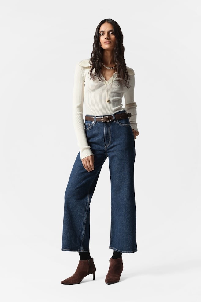 Укороченные джинсы широкого кроя & Other Stories, синий
Укороченные джинсы широкого кроя & Other Stories, синий