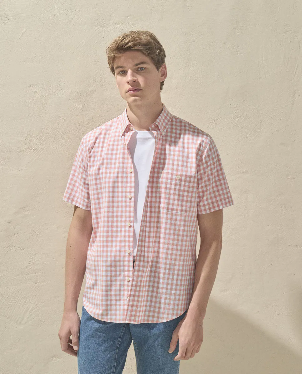 Мужская рубашка в клетку с кантом Dustin, коралловый
Мужская рубашка в клетку с кантом Dustin, коралловый