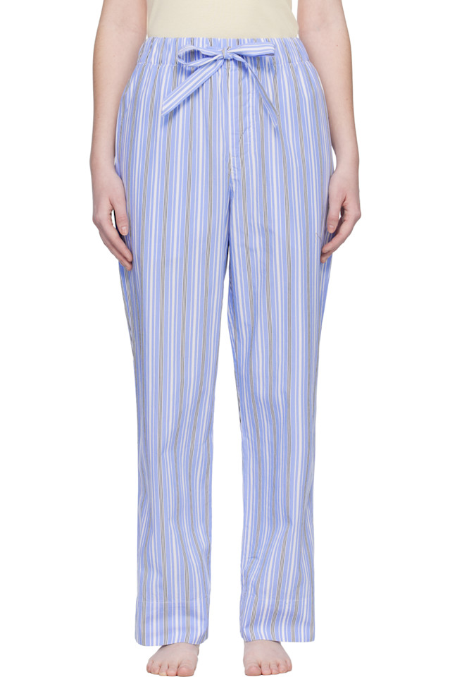 Tekla Пижамные штаны из поплина сине-белого цвета
Tekla Пижамные штаны из поплина сине-белого цвета