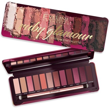 Палетка теней Ruby Glamour Eyeshadow Palette 12 Matte Shimmer Набор для макияжа глаз с зеркалом и кистью, Eveline Cosmetics
Палетка теней Ruby Glamour Eyeshadow Palette 12 Matte Shimmer Набор для макияжа глаз с зеркалом и кистью, Eveline Cosmetics