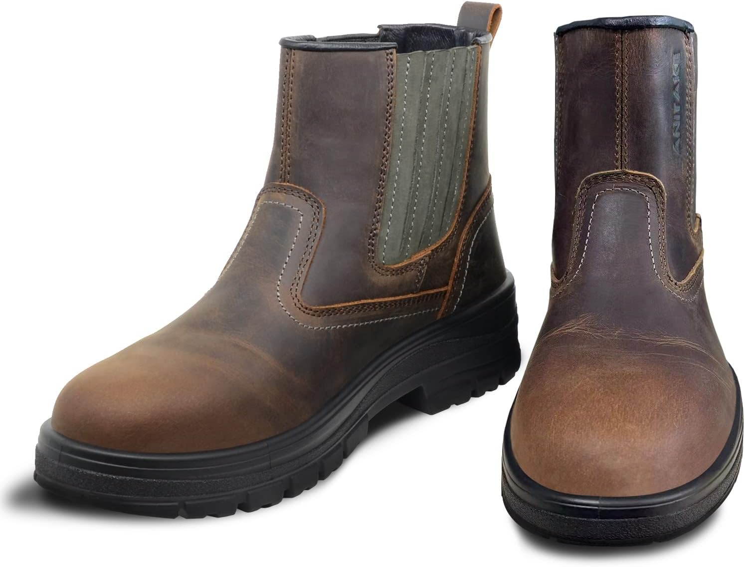 Рабочие ботинки для мужчин со стальным носком, из натуральной кожи, с противоскользящим покрытием, электроизоляцией и ударопрочностью, дышащие и удобные, без шнурков Anitake, Ak2204
Рабочие ботинки для мужчин со стальным носком, из натуральной кожи, с противоскользящим покрытием, электроизоляцией и ударопрочностью, дышащие и удобные, без шнурков Anitake, Ak2204