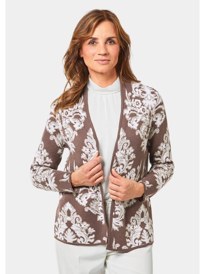 Кардиган GOLDNER Jacquard Strickjacke, цвет toffee/stein/gemustert 
Кардиган GOLDNER Jacquard Strickjacke, цвет toffee/stein/gemustert
