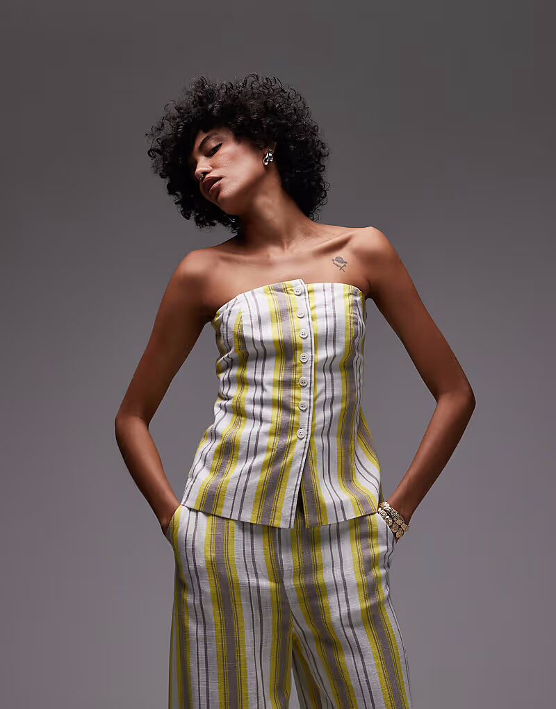 Льняное бандо в желтую полоску Topshop
Льняное бандо в желтую полоску Topshop