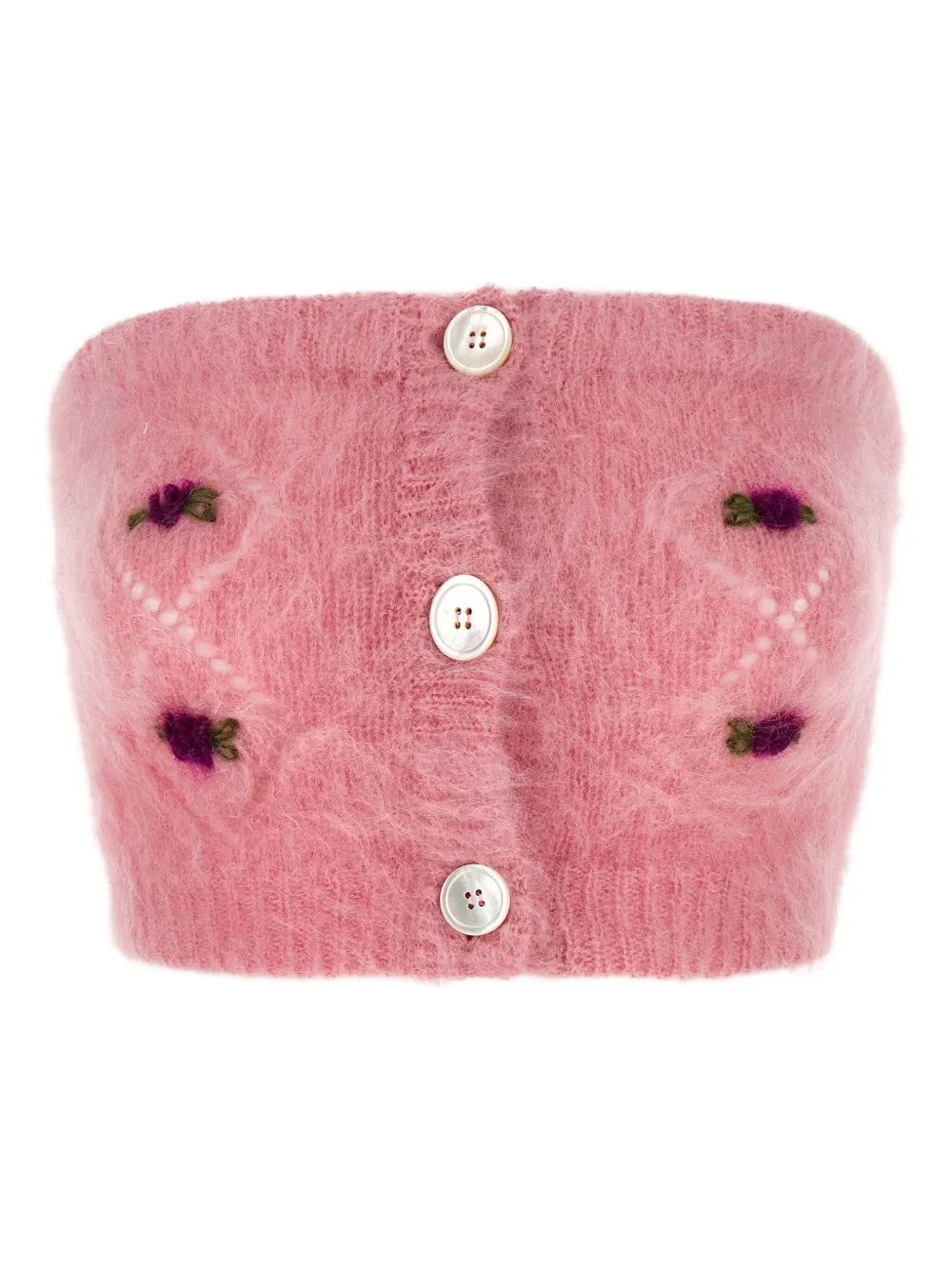 Вышитый топ с пуговицами Alessandra Rich, розовый
Вышитый топ с пуговицами Alessandra Rich, розовый