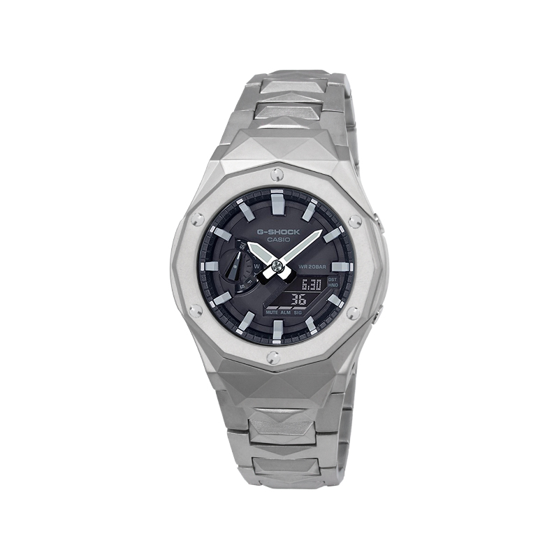 G Shock GA 2100 1A CASIO, ga-2100-1a custom diamond cut серебряный steel band
G Shock GA 2100 1A CASIO, ga-2100-1a custom diamond cut серебряный steel band