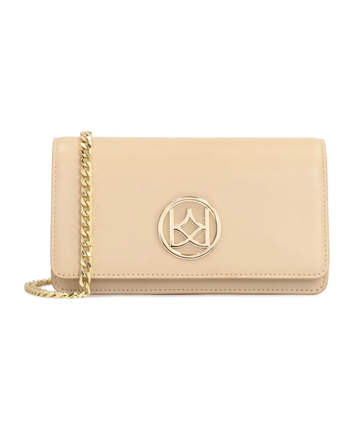 Кожаная прямоугольная сумка на золотой цепочке. Kazar, бежевый
Кожаная прямоугольная сумка на золотой цепочке. Kazar, бежевый