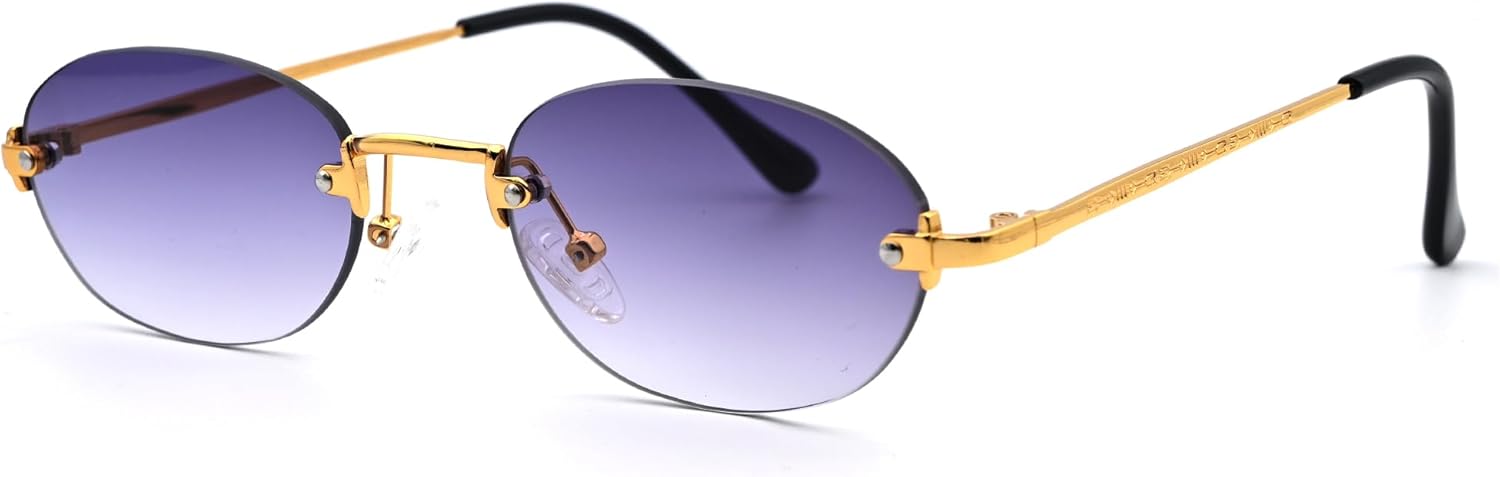 Солнцезащитные очки Onrtry Retro Small Oval для женщин и мужчин, модные солнцезащитные очки без оправы, винтажные узкие очки, дизайнерские солнцезащитные очки в стиле Y2K, A04 Gold/Gradient Grey
Солнцезащитные очки Onrtry Retro Small Oval для женщин и мужчин, модные солнцезащитные очки без оправы, винтажные узкие очки, дизайнерские солнцезащитные очки в стиле Y2K, A04 Gold/Gradient Grey