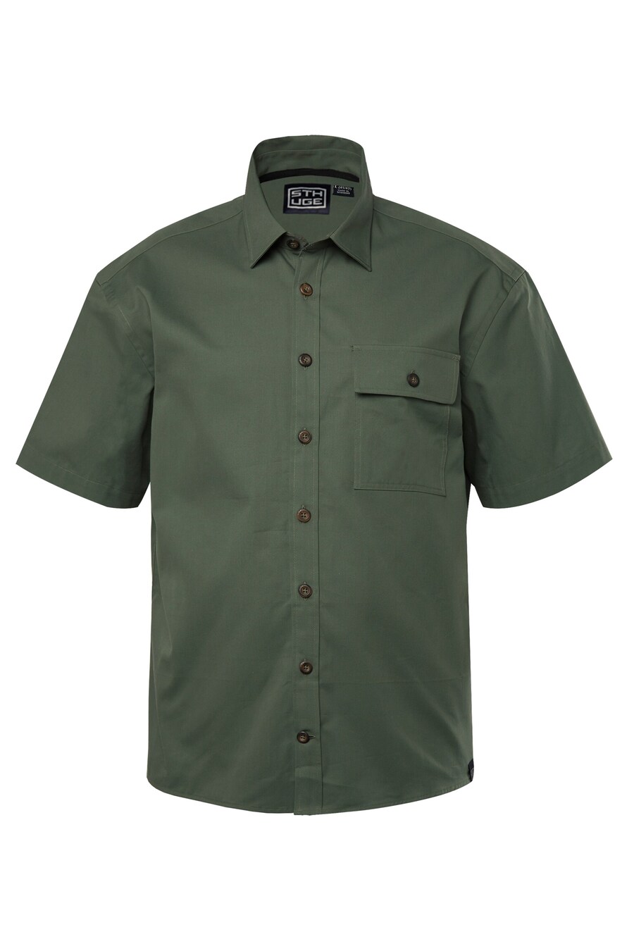 Рубашка на пуговицах классического кроя STHUGE, хаки
Рубашка на пуговицах классического кроя STHUGE, хаки