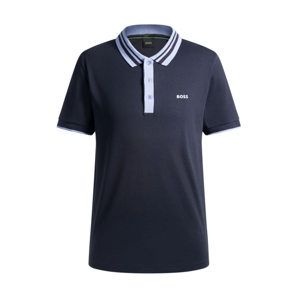 Рубашка-поло из интерлок-хлопка с полосатым воротником BOSS, темно-синий
Рубашка-поло из интерлок-хлопка с полосатым воротником BOSS, темно-синий