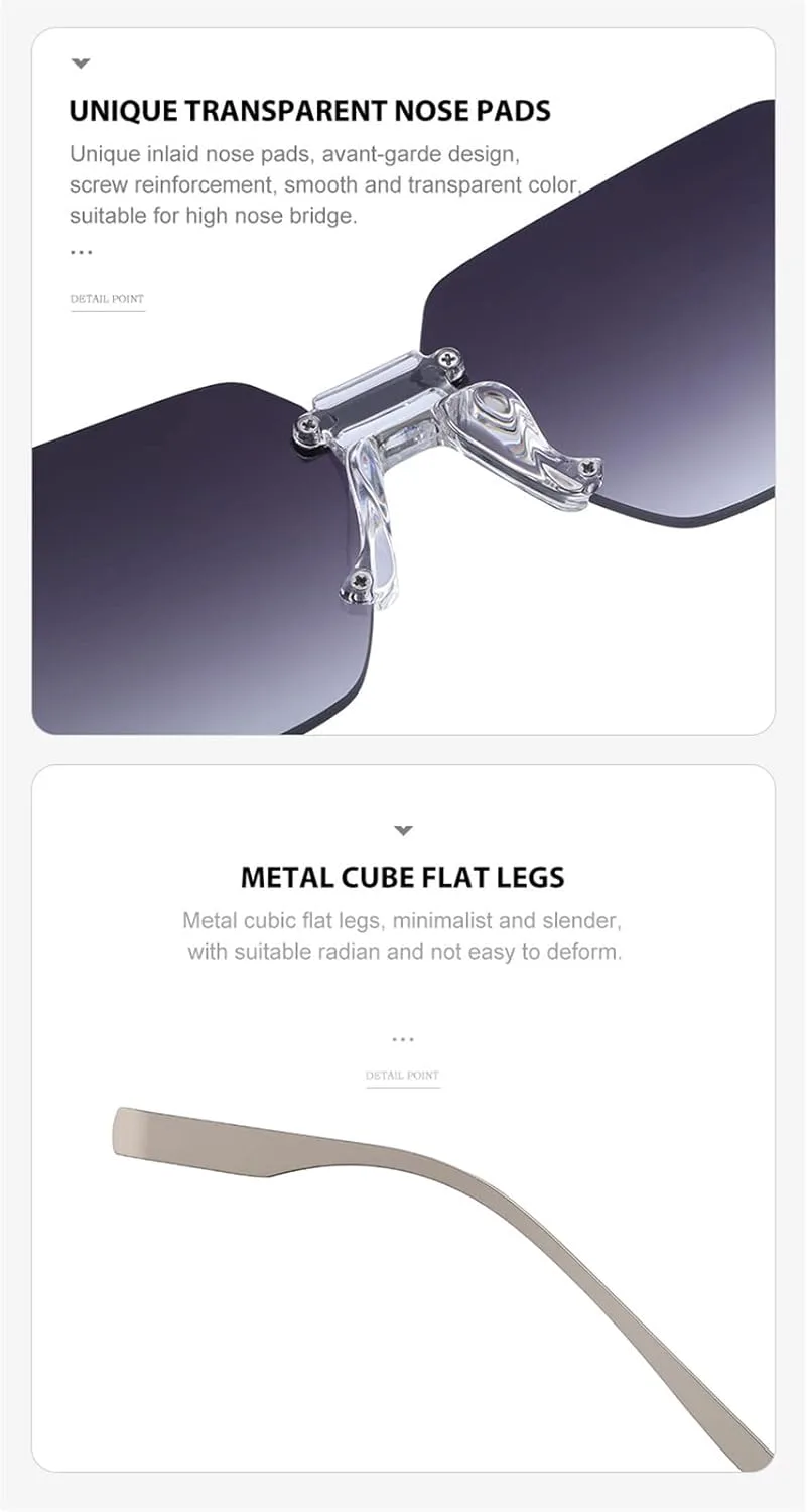 GAOXIN Модные безрамочные солнцезащитные очки для мужчин и женщин, для отдыха на природе, вождения, декоративные солнцезащитные очки (Цвет: C, Размер: 1), C
GAOXIN Модные безрамочные солнцезащитные очки для мужчин и женщин, для отдыха на природе, вождения, декоративные солнцезащитные очки (Цвет: C, Размер: 1), C