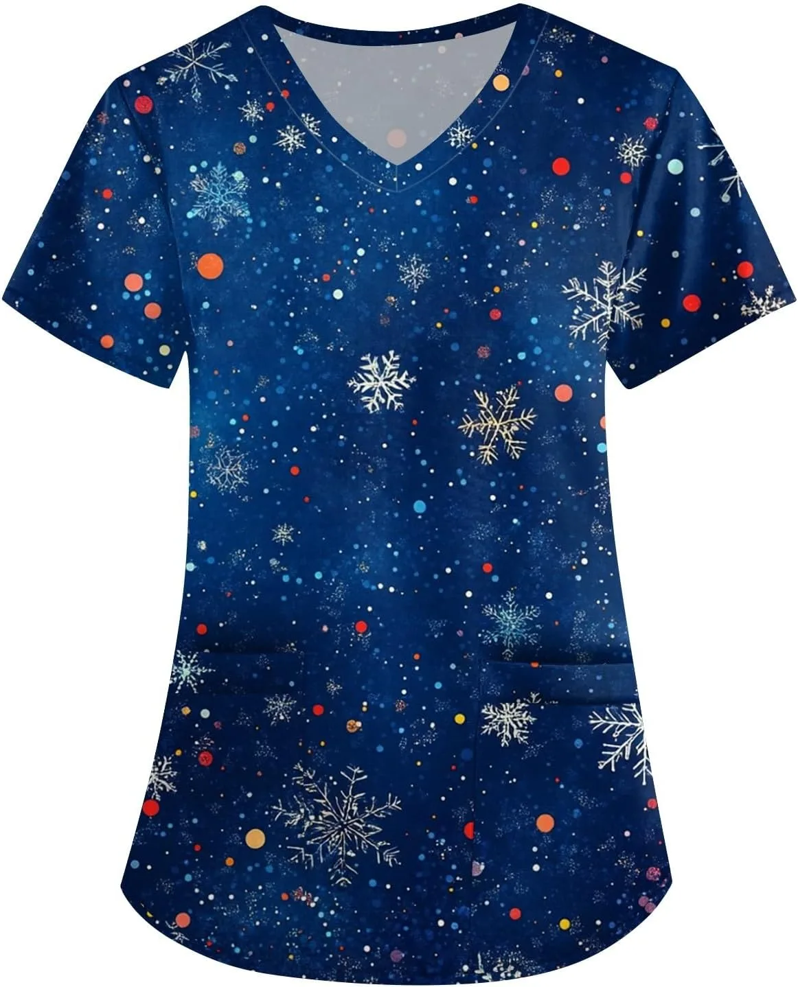 Женский топ для скраба с рождественским принтом, V-образный вырез, короткий рукав FlekmanArt
Женский топ для скраба с рождественским принтом, V-образный вырез, короткий рукав FlekmanArt