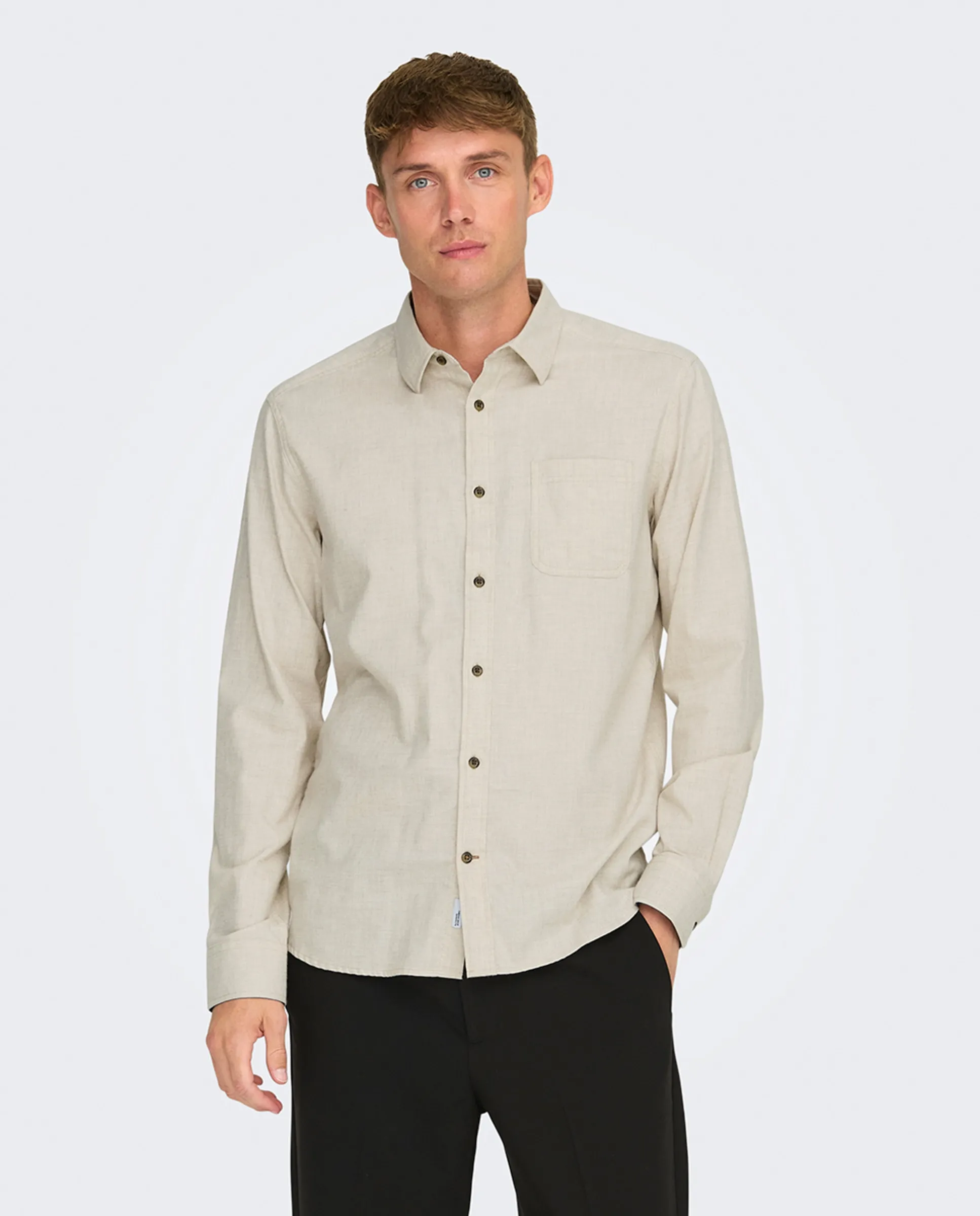 Мужская рубашка с длинным рукавом классического кроя Only & Sons, бежевый
Мужская рубашка с длинным рукавом классического кроя Only & Sons, бежевый