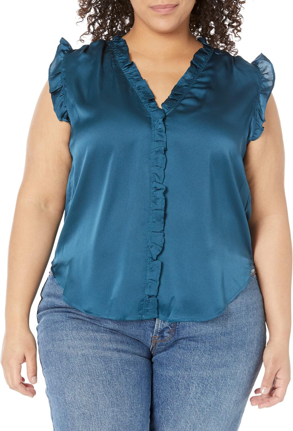 Рубашка DKNY Sleeveless Ruffle Trim V-Neck, цвет Dark Topaz
Рубашка DKNY Sleeveless Ruffle Trim V-Neck, цвет Dark Topaz