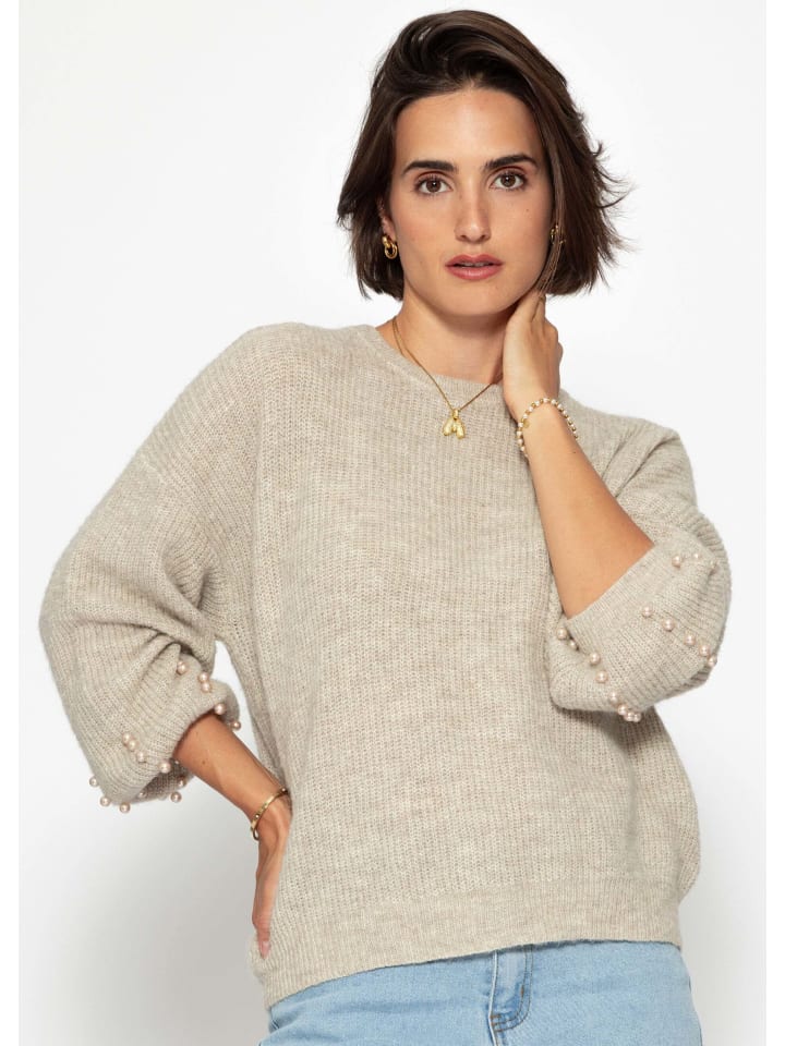 Бежевый свитер с жемчужными деталями SASSYCLASSY
Бежевый свитер с жемчужными деталями SASSYCLASSY