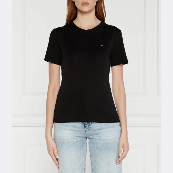 Облегающая футболка Tommy Hilfiger, черный 
Облегающая футболка Tommy Hilfiger, черный