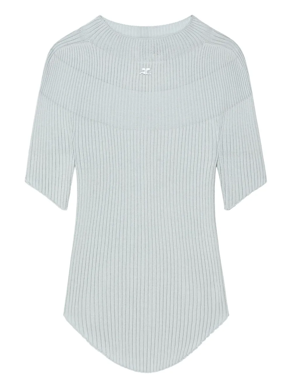 Топ в рубчик с короткими рукавами Courrèges, синий
Топ в рубчик с короткими рукавами Courrèges, синий