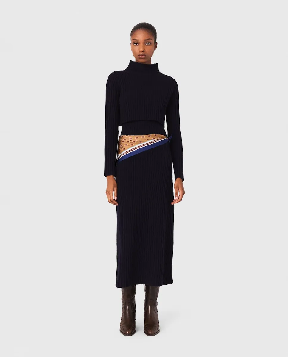 Вязаное платье с съемным джемпером Maje, темно-синий
Вязаное платье с съемным джемпером Maje, темно-синий