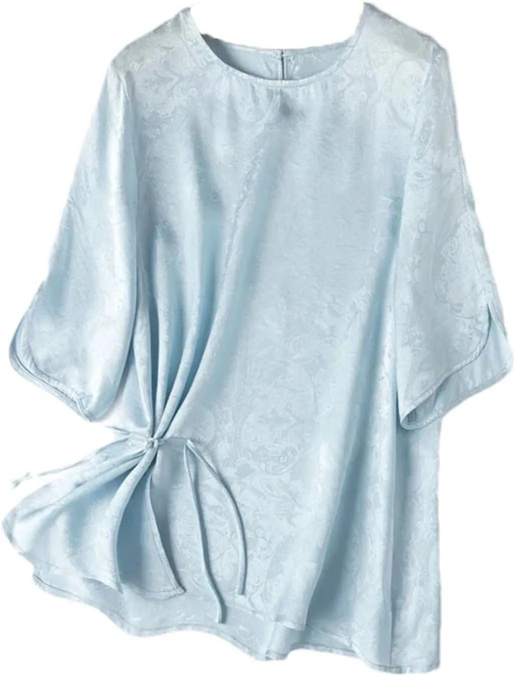 Женская футболка из натурального шелка с круглым вырезом и коротким рукавом OWEIEYEU
Женская футболка из натурального шелка с круглым вырезом и коротким рукавом OWEIEYEU