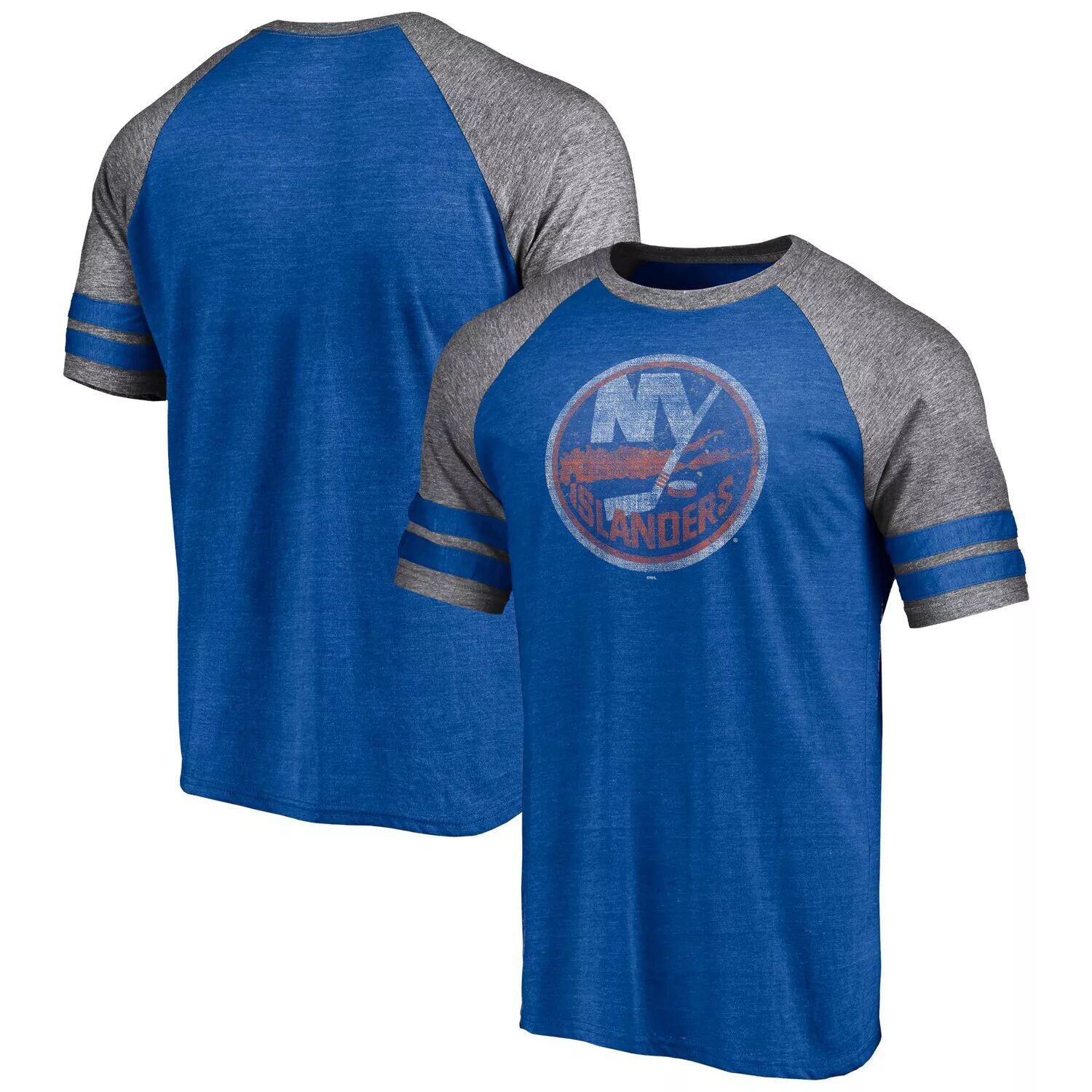 Мужская футболка Fanatics с логотипом Heather Royal New York Islanders, двухполосная футболка реглан, трехцветная смесь
Мужская футболка Fanatics с логотипом Heather Royal New York Islanders, двухполосная футболка реглан, трехцветная смесь