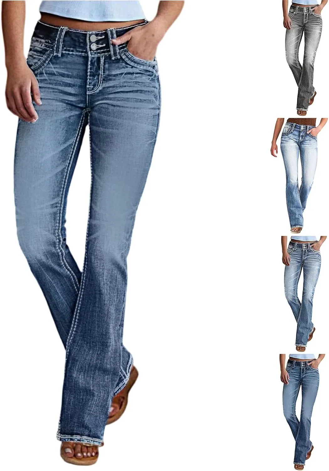 Прямые джинсы для женщин с высокой талией и расклешенным низом
Прямые джинсы для женщин с высокой талией и расклешенным низом