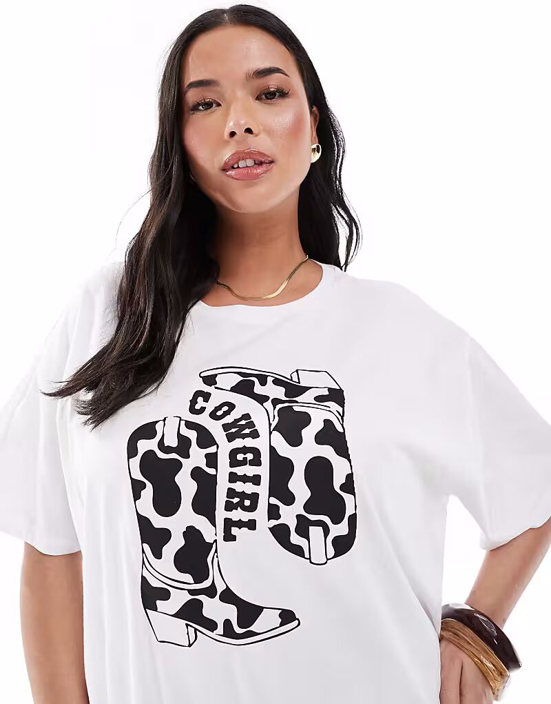 Футболка оверсайз Pieces Curve с изображением девушки-ковбоя белого цвета Pieces Plus
Футболка оверсайз Pieces Curve с изображением девушки-ковбоя белого цвета Pieces Plus