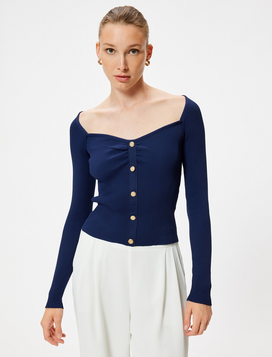 Вязаный кардиган Koton, темно-синий
Вязаный кардиган Koton, темно-синий