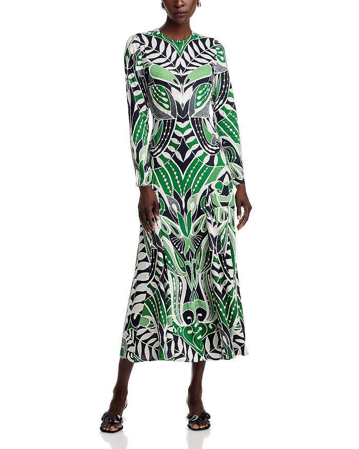 Платье миди с длинными рукавами и принтом FARM Rio, зеленый
Платье миди с длинными рукавами и принтом FARM Rio, зеленый