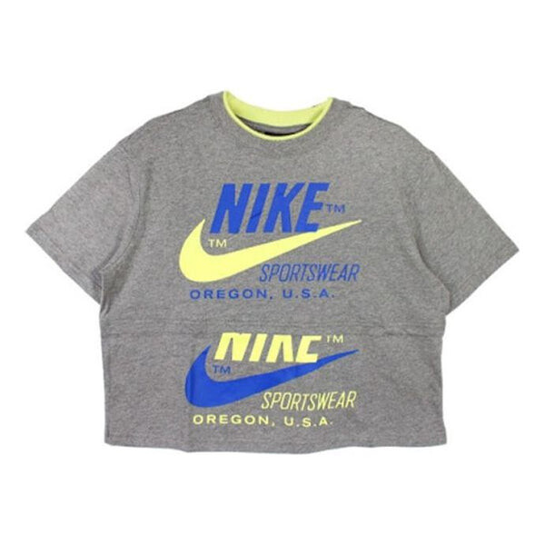 Футболка с логотипом и сращиванием повседневные с коротким рукавом Nike, серый
Футболка с логотипом и сращиванием повседневные с коротким рукавом Nike, серый