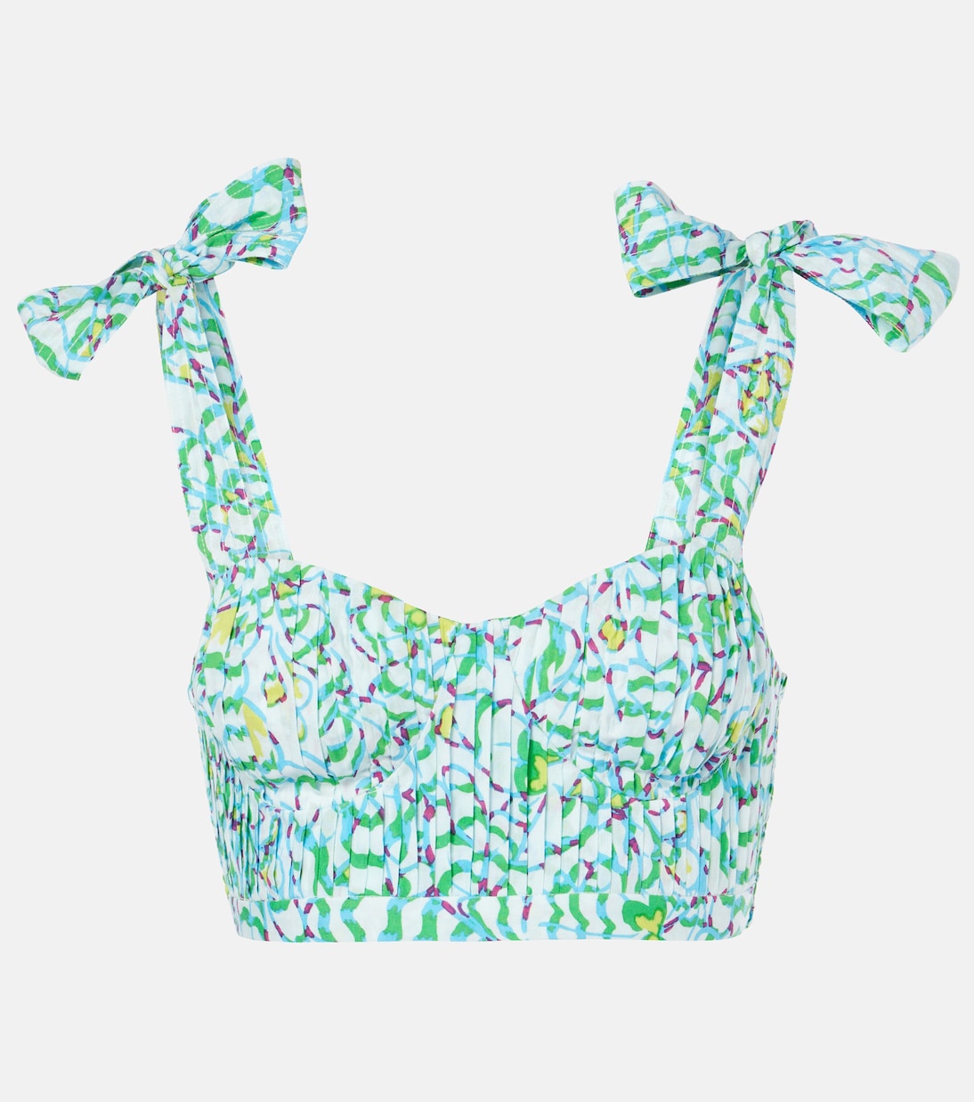 Укороченный топ с принтом Карла Poupette St Barth, Green Wings Flower 
Укороченный топ с принтом Карла Poupette St Barth, Green Wings Flower