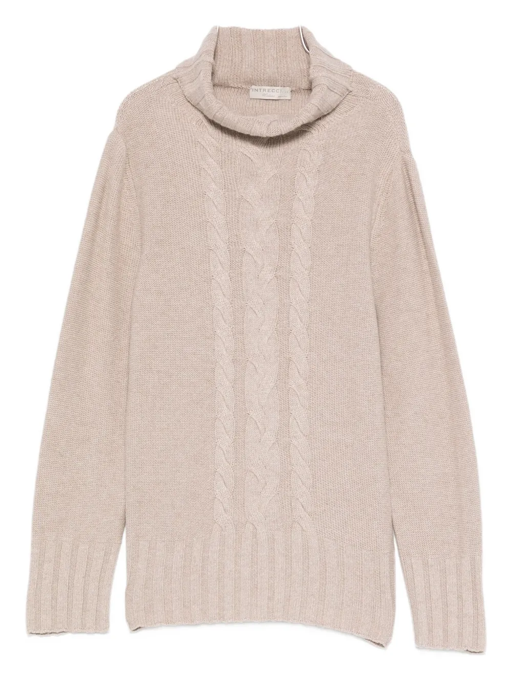 Вязаный свитер с воротником-гольф Intrecci, нейтральный
Вязаный свитер с воротником-гольф Intrecci, нейтральный