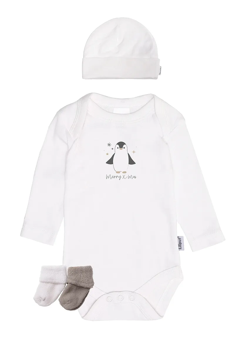 Комплект начальной экипировки Liliput "Пингвин", состоящий из боди, шапки и двух пар носков, серый
Комплект начальной экипировки Liliput "Пингвин", состоящий из боди, шапки и двух пар носков, серый