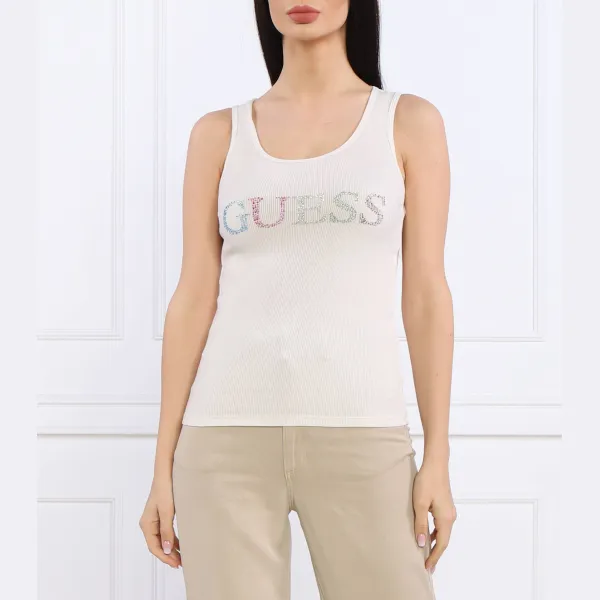 Облегающий топ Guess, экрю 
Облегающий топ Guess, экрю