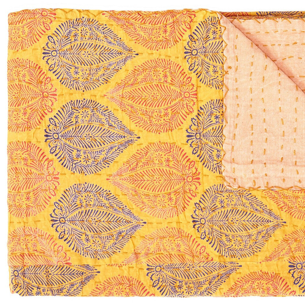 Желтое и персиковое хлопковое лоскутное одеяло Kantha размером 70 x 50 дюймов с вышивкой Homezia, цвет Multicolored
Желтое и персиковое хлопковое лоскутное одеяло Kantha размером 70 x 50 дюймов с вышивкой Homezia, цвет Multicolored