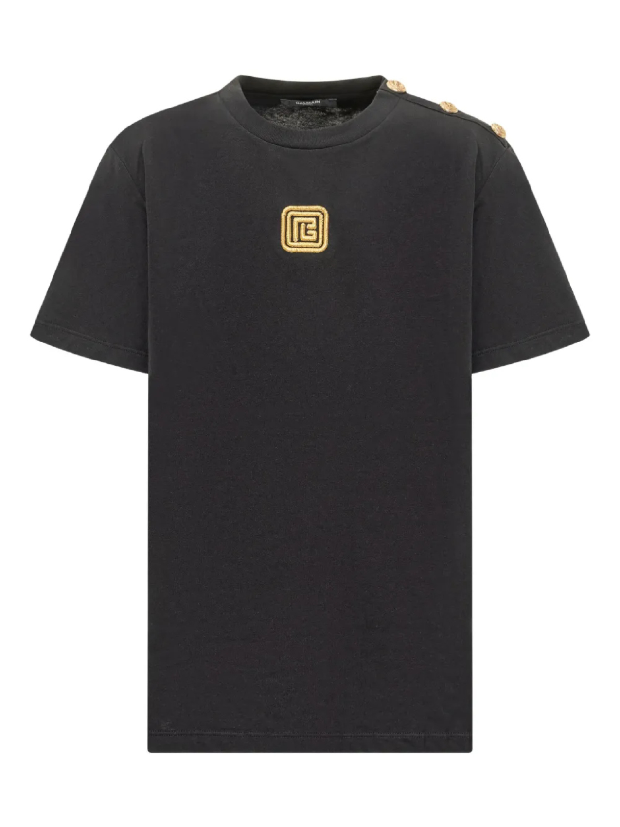 Футболка Balmain Kids с вышитыми пуговицами, черный 
Футболка Balmain Kids с вышитыми пуговицами, черный