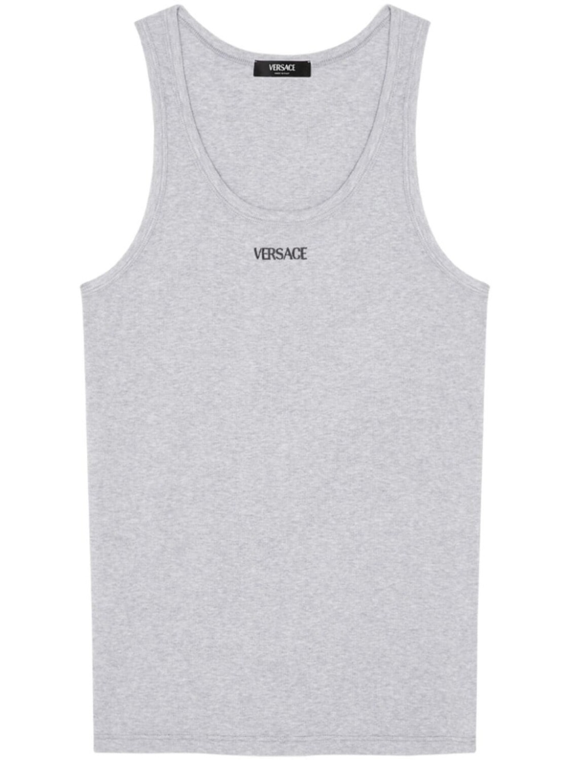 Versace топ в рубчик с вышитым логотипом, серый
Versace топ в рубчик с вышитым логотипом, серый