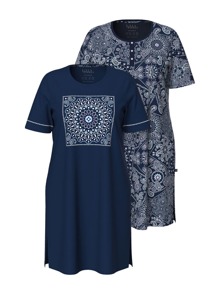 Ночная рубашка темно-синего цвета Ulla Popken
Ночная рубашка темно-синего цвета Ulla Popken