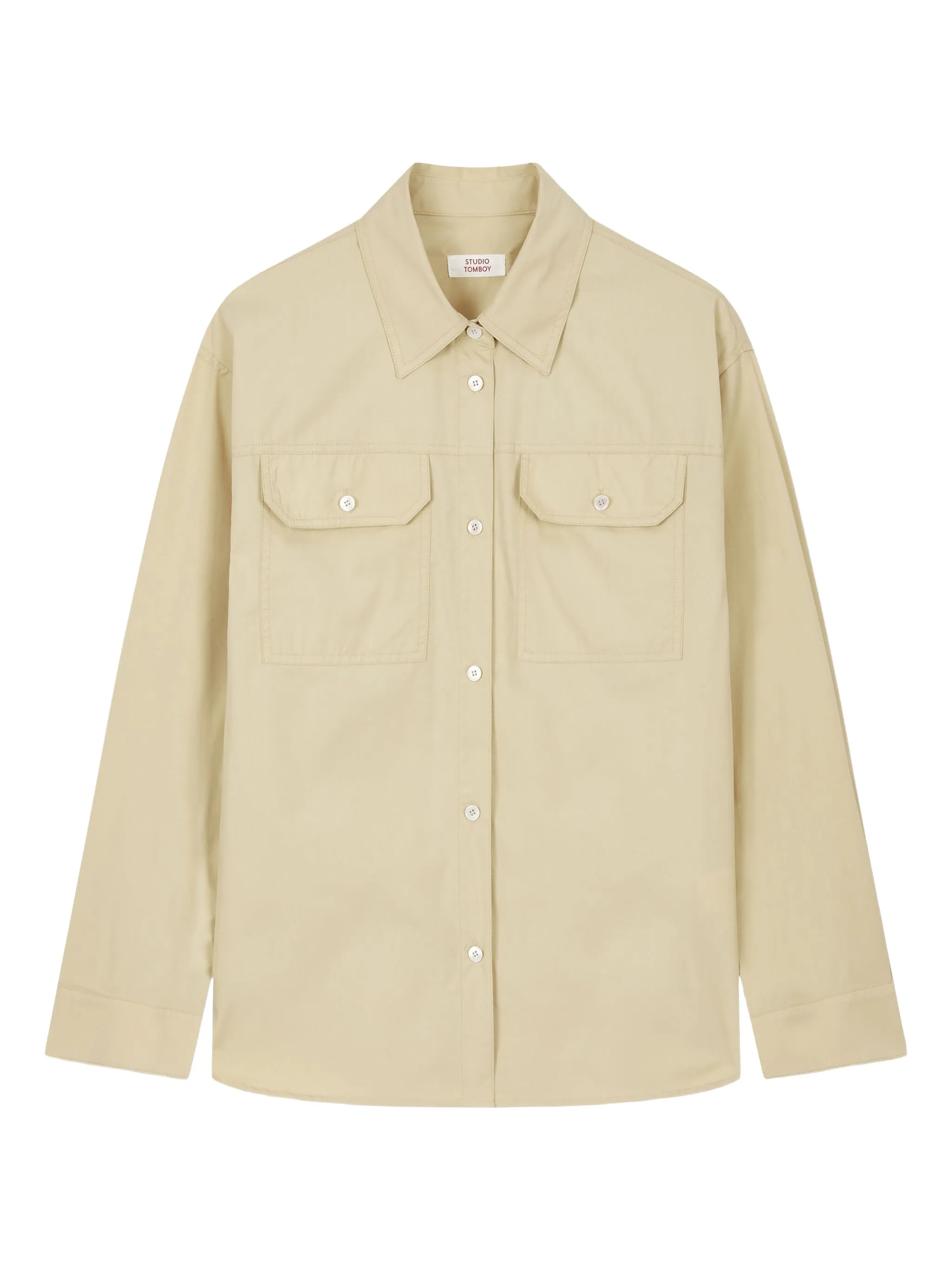 Рубашка с накладными карманами Tomboy, бежевый
Рубашка с накладными карманами Tomboy, бежевый