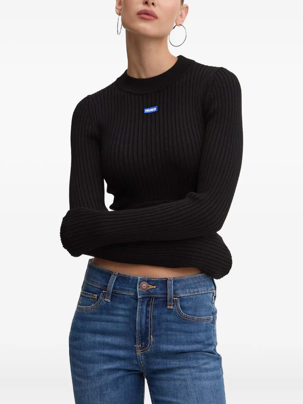 Топ с ребристыми вставками Hugo, черный
Топ с ребристыми вставками Hugo, черный