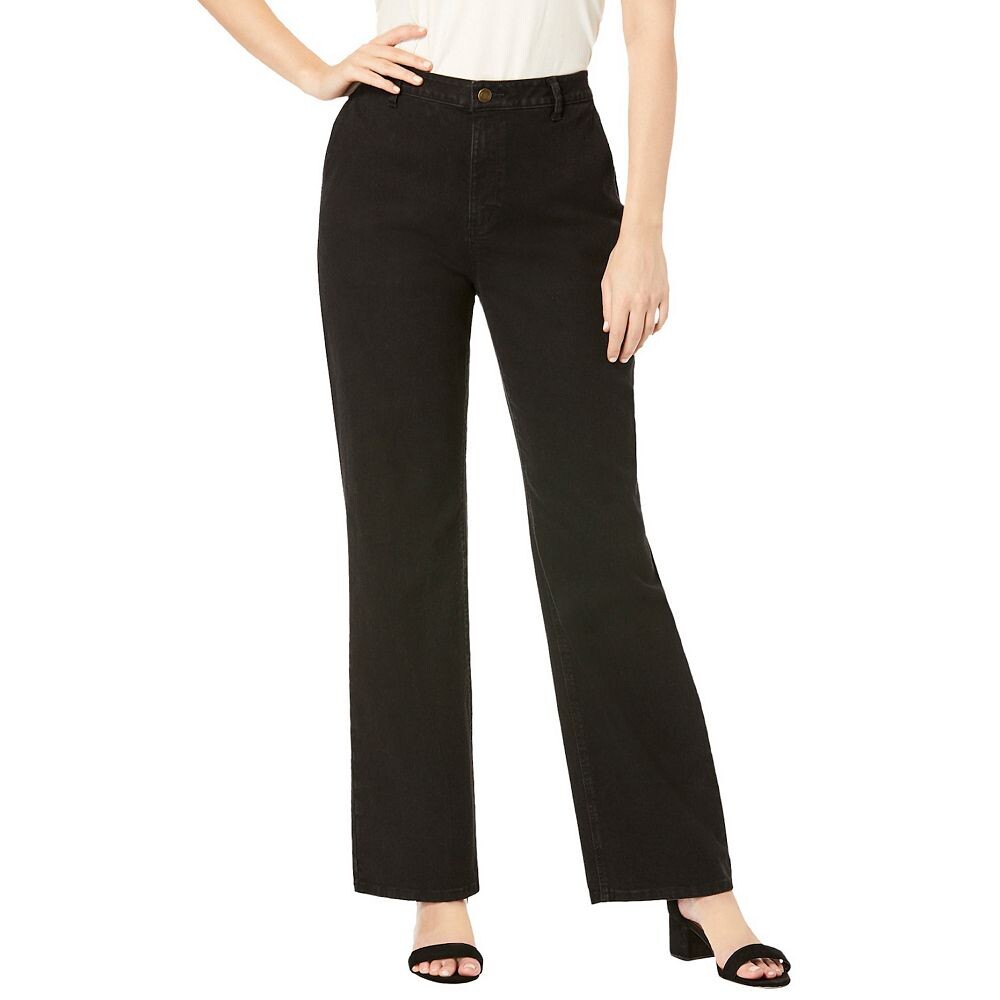 Jessica London Женские широкие джинсы из эластичного денима больших размеров истинного кроя, черный
Jessica London Женские широкие джинсы из эластичного денима больших размеров истинного кроя, черный