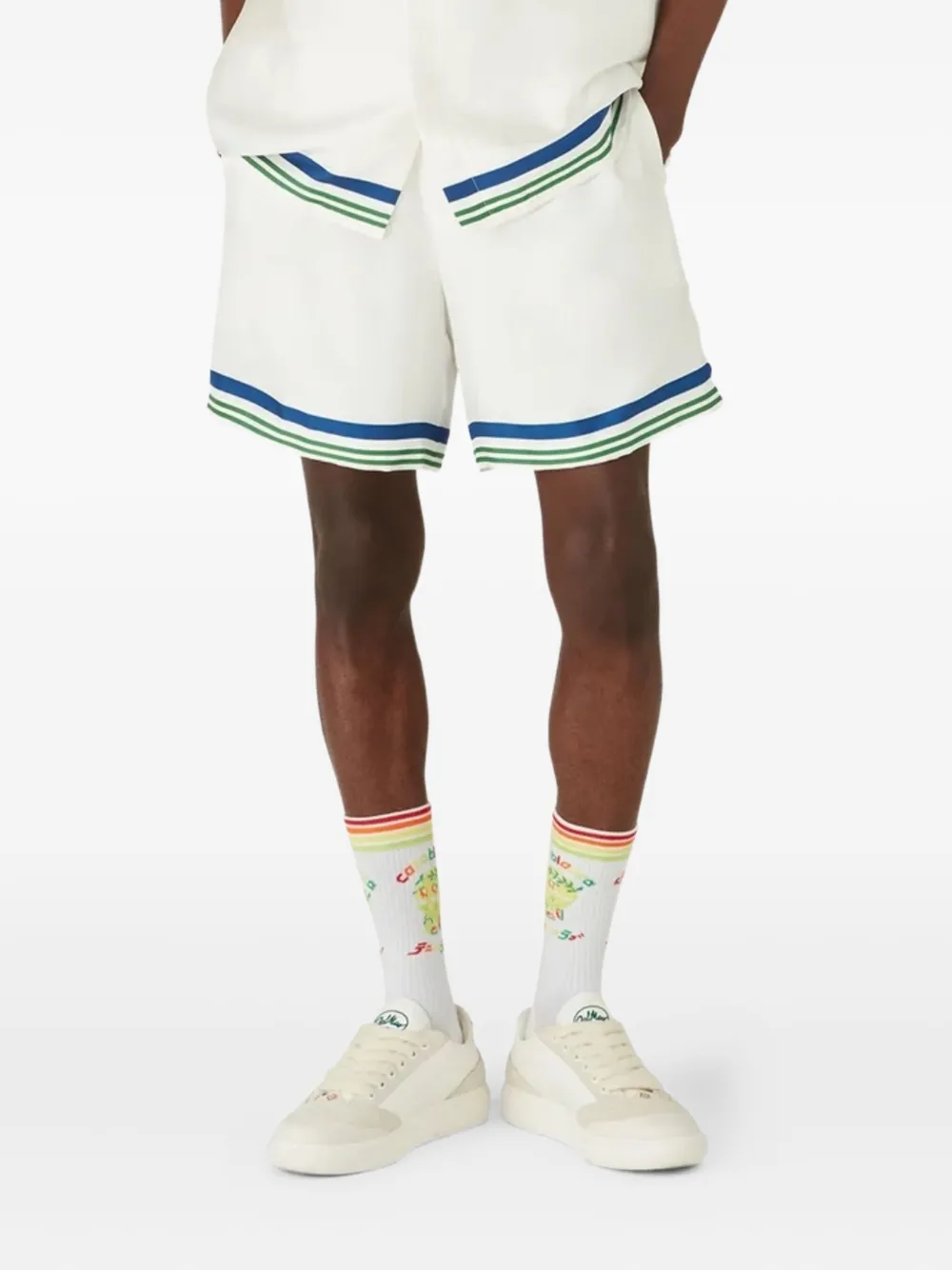 Шорты в полоску с вышивкой-мотивом CASABLANCA, белый
Шорты в полоску с вышивкой-мотивом CASABLANCA, белый